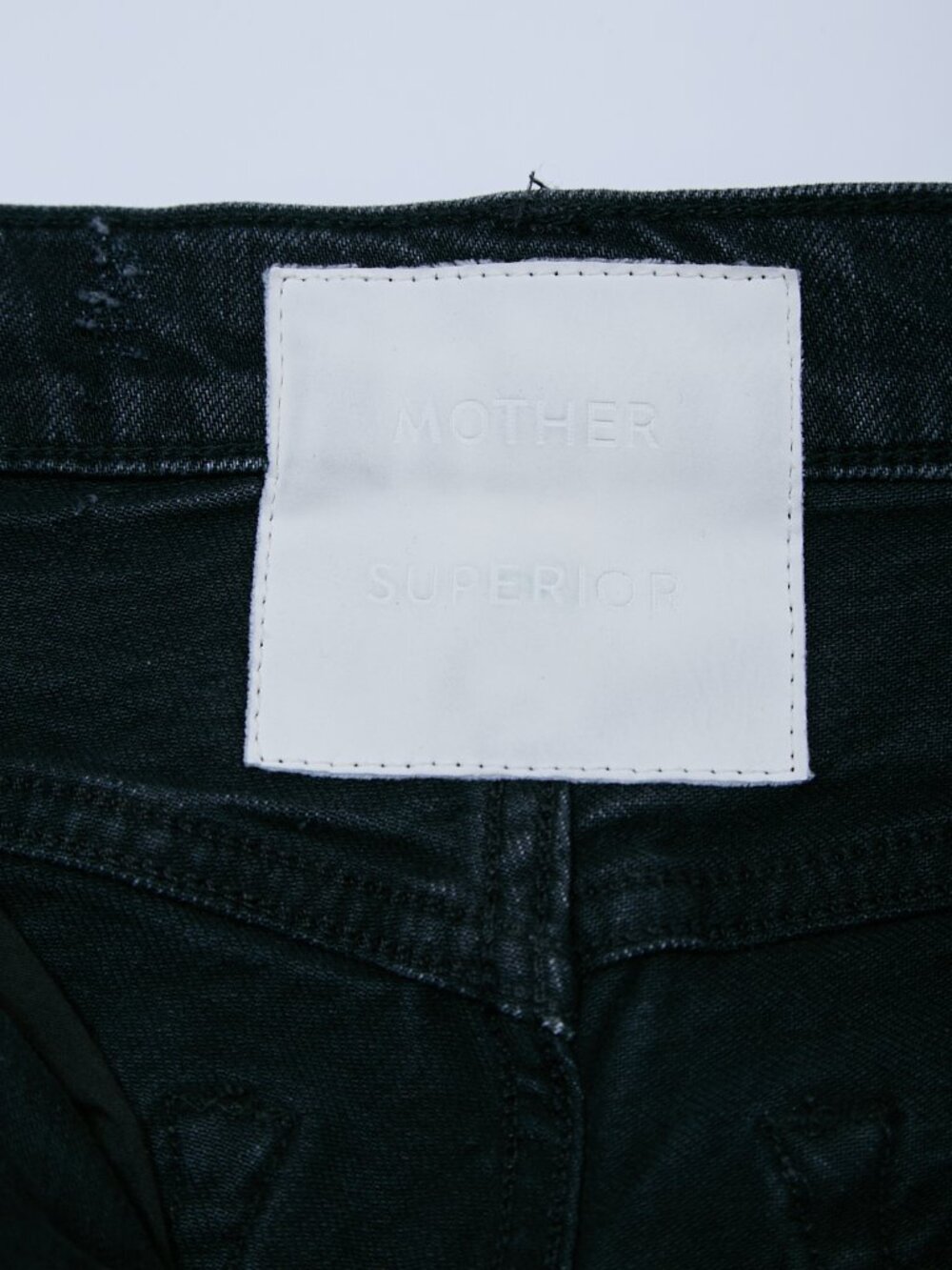 MOTHER SUPERIOR Tomcat Lies Lies Lies Black Denim High Rise Straight Leg Jeans - Picture 4 of 16